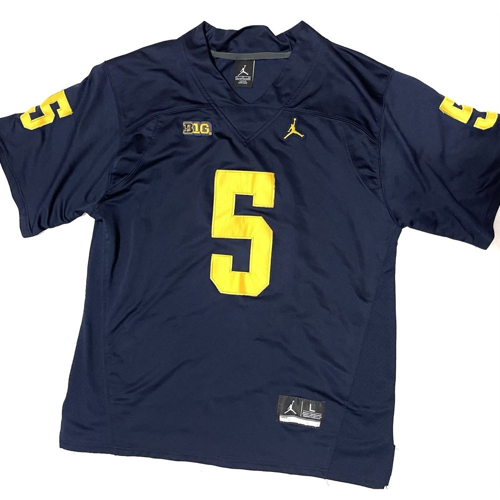 Jordan Michigan Wolverines Jabrill Peppers #5 Jersey Size Large Navy Blue